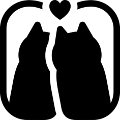 Couple Of Cats Craft Design Svg File, Free Vectors File